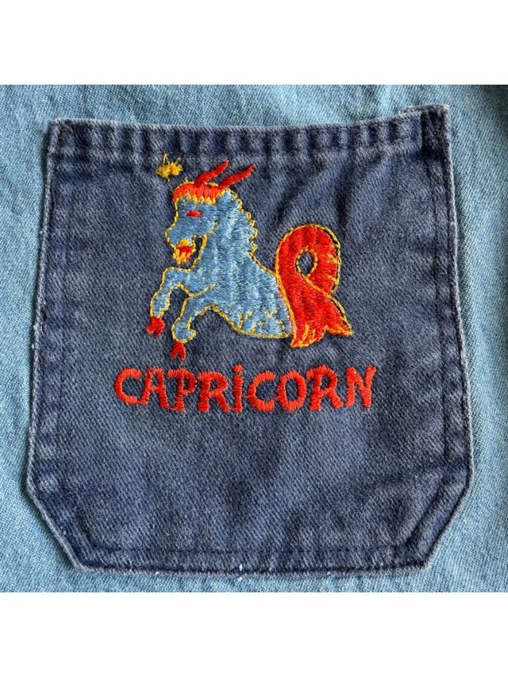 Vintage Rare All Star Official Cafe Capricorn Denim Button Down Shirt - Sz LG - Picture 6 of 11
